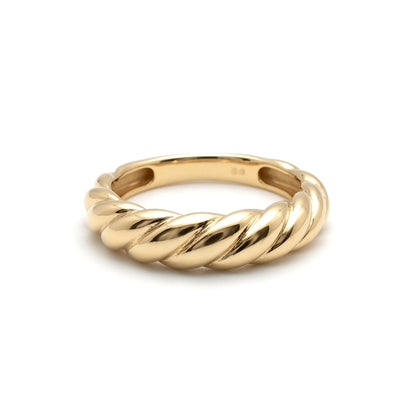 9ct Gold  Gachnun Twist Dome Croissant Ring 6mm - 1-83-6269