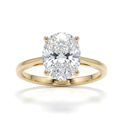 9ct Gold  Oval CZ Solitaire Travel & Proposal Ring 2.00CTS - 1-84-4901