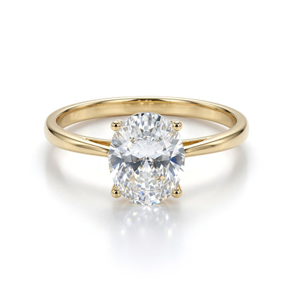 9ct Gold  Oval CZ Solitaire Travel & Proposal Ring 2.00CTS - 1-84-4901
