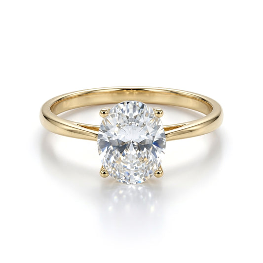 9ct Gold  Oval CZ Solitaire Travel & Proposal Ring 2.00CTS - 1-84-4901