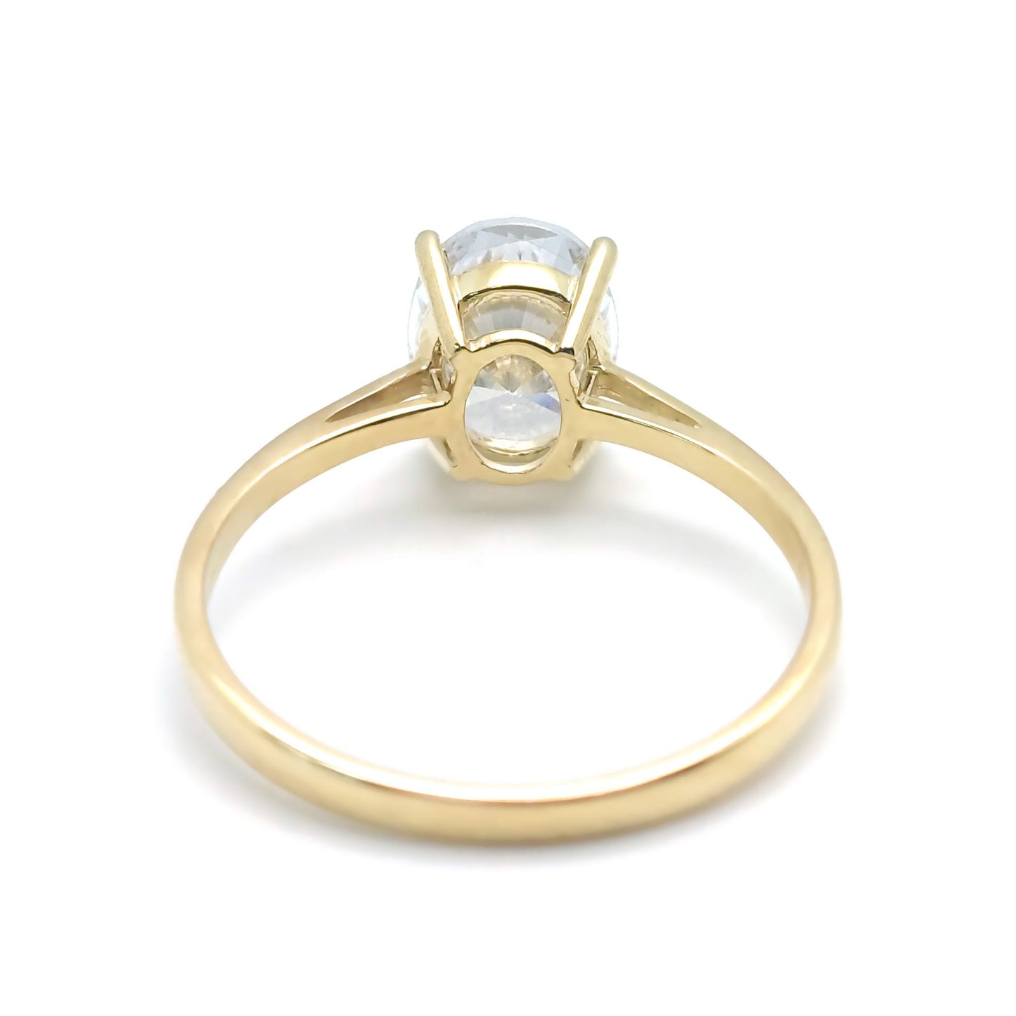 9ct Gold  Oval CZ Solitaire Travel & Proposal Ring 2.00CTS - 1-84-4901