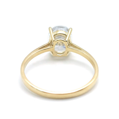 9ct Gold  Oval CZ Solitaire Travel & Proposal Ring 2.00CTS - 1-84-4901