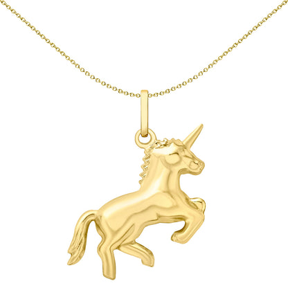 9ct Gold  Unicorn Pony charm pendant 26mm - 1-61-3113