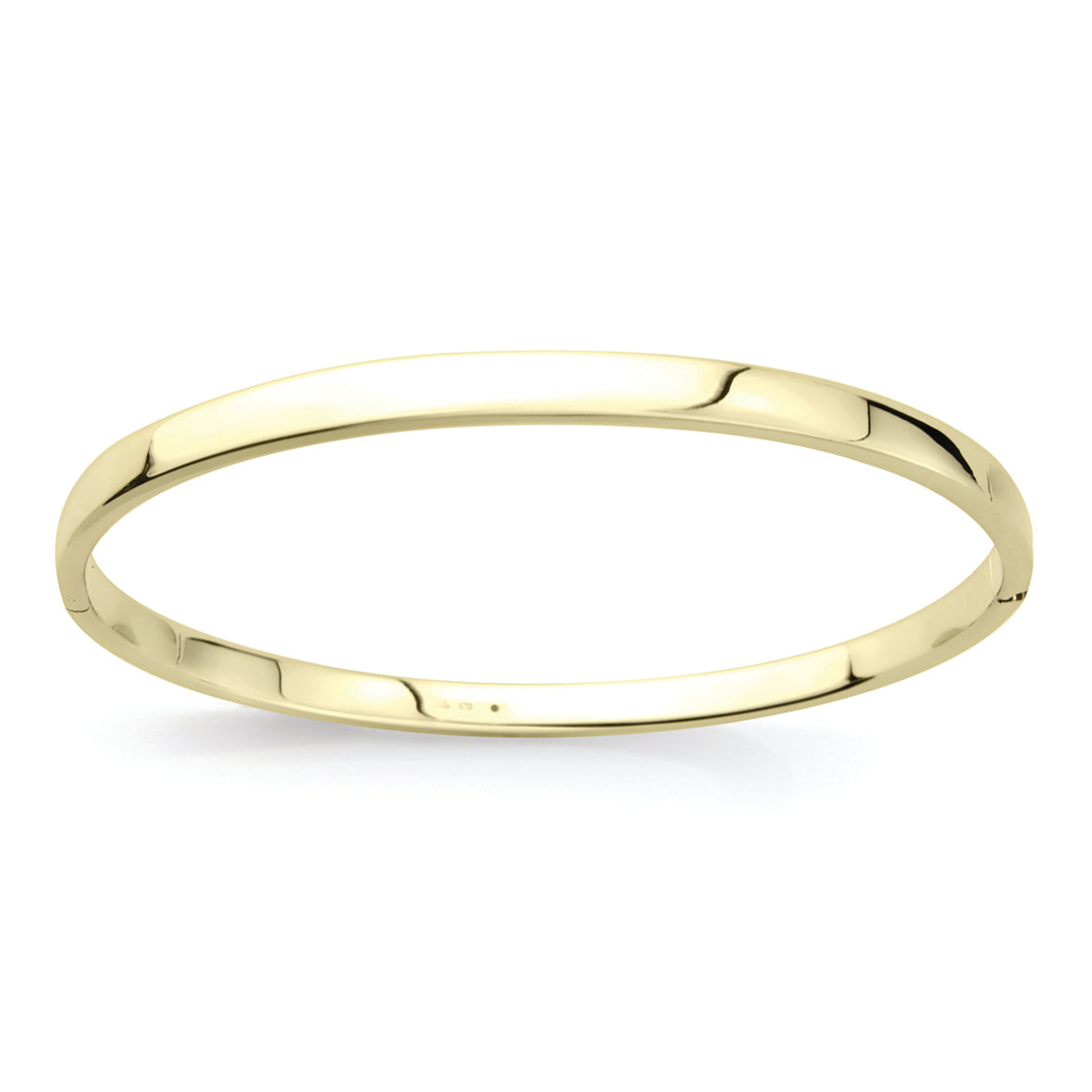 Ladies 9ct Gold  Rectangular Tubing Bangle Bracelet - 4mm - BNNR02373