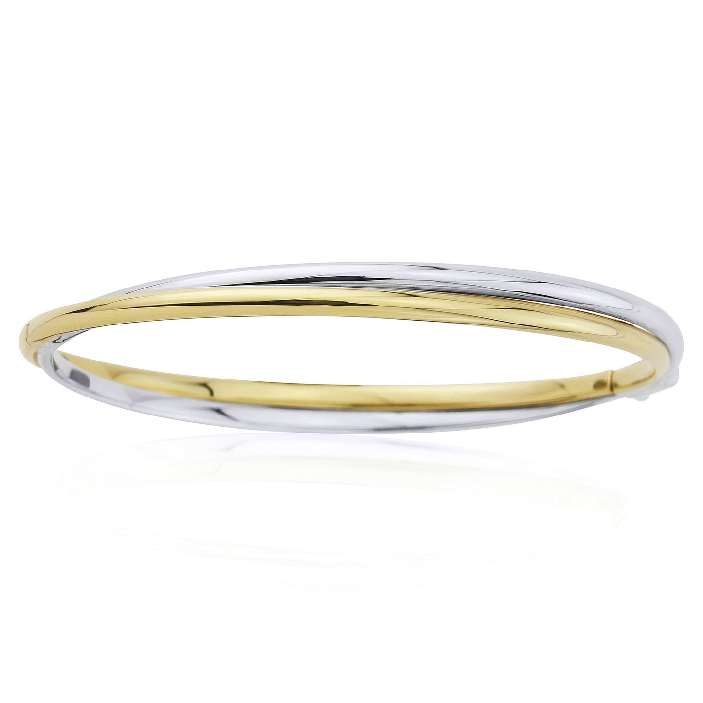 9ct 2-Colour Gold  Russian Wedding Style Bangle Bracelet - BNNR02443