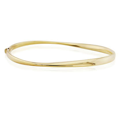 9ct Gold  Polished Twist Bangle Bracelet - BNNR02456