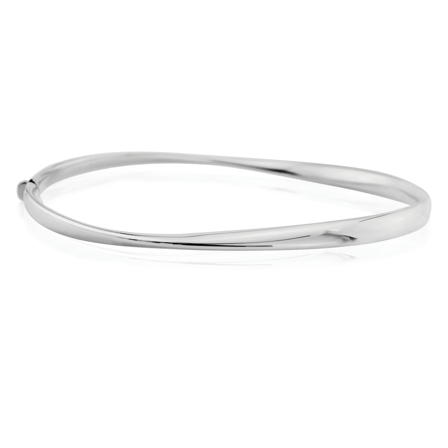 9ct White Gold  Polished Twist Bangle Bracelet - BNNR02457