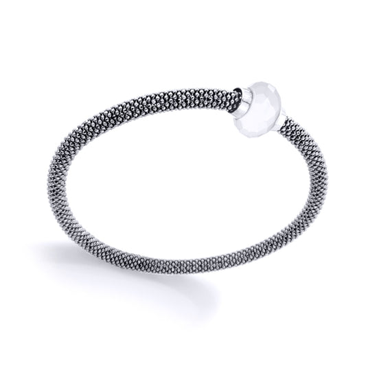 Sterling Silver  - Magnetic Clasp Wristpiece - Bangle - Ladies - BSNR02154