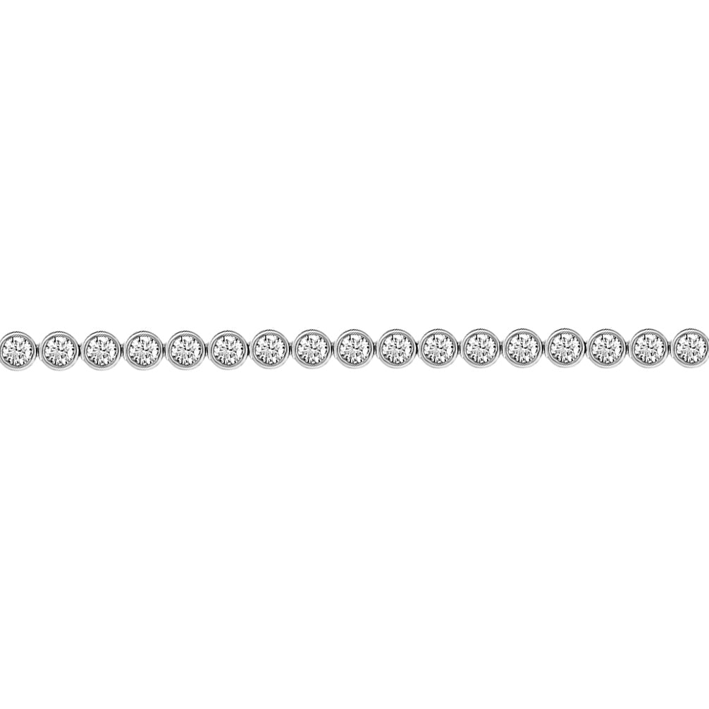 18ct White Gold  3ct Diamond Line Tennis Bracelet 4.1mm - 18B004-300