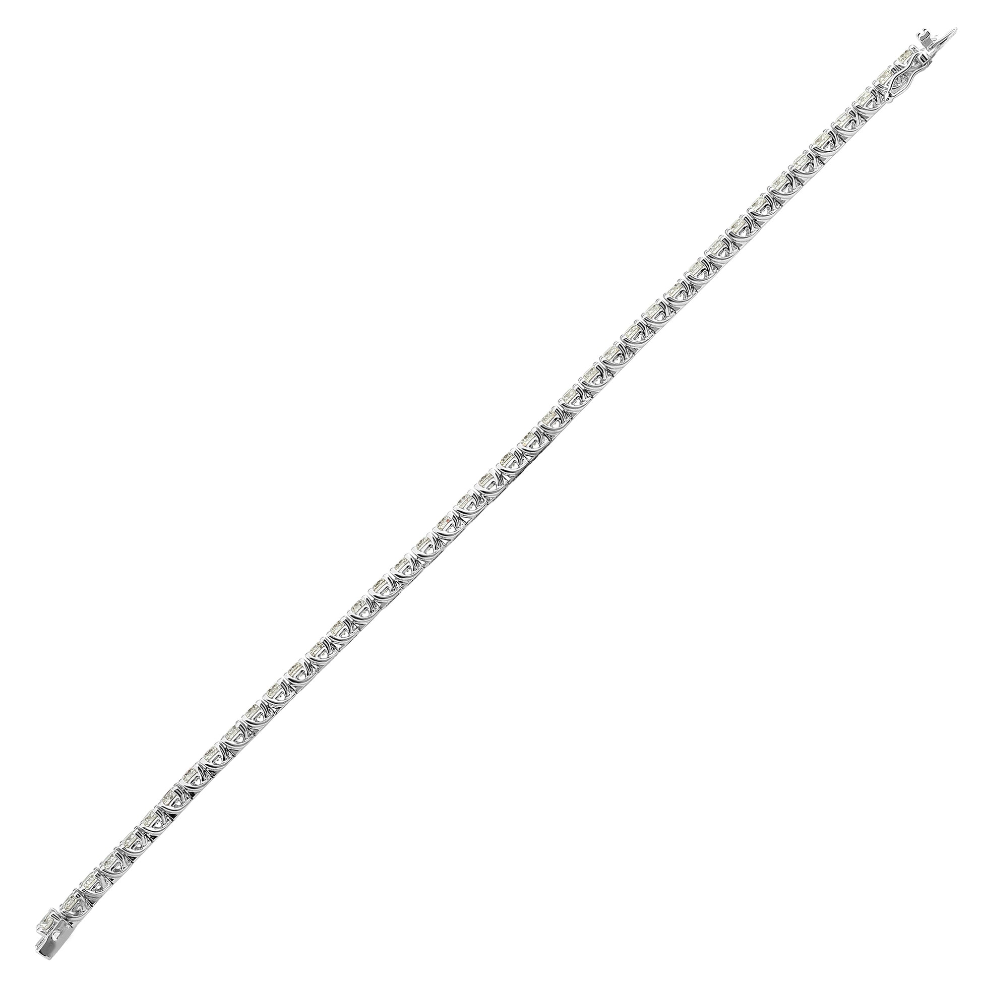 18ct White Gold  5ct Diamond Line Tennis Bracelet 3mm - 18B019-500