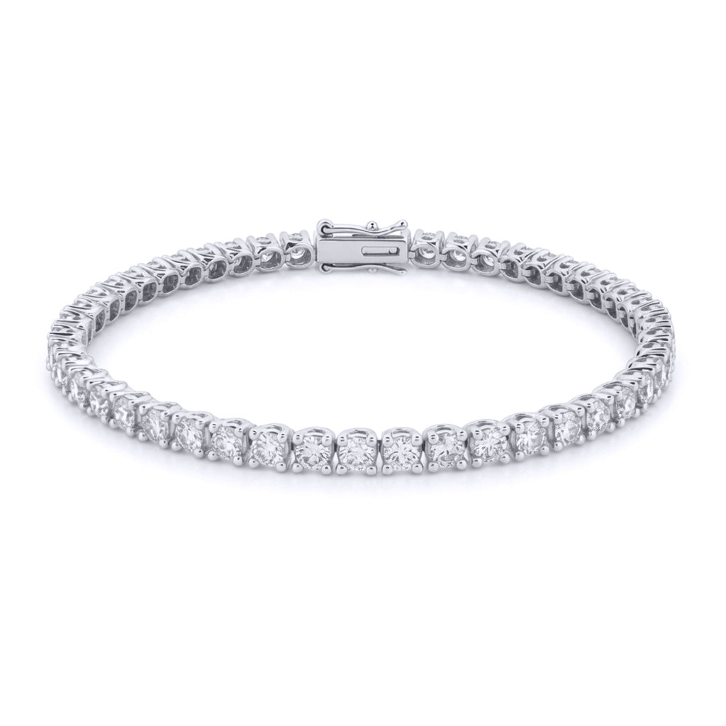 18ct White Gold  5ct Certified Natural Diamond Tennis Bracelet - 18B019-500