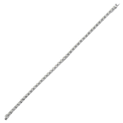 18ct White Gold  6ct Diamond Line Tennis Bracelet 3mm - 18B019-600