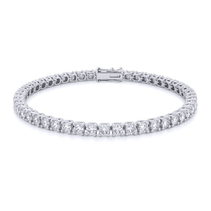 18ct White Gold  6ct Certified Natural Diamond Tennis Bracelet - 18B019-600