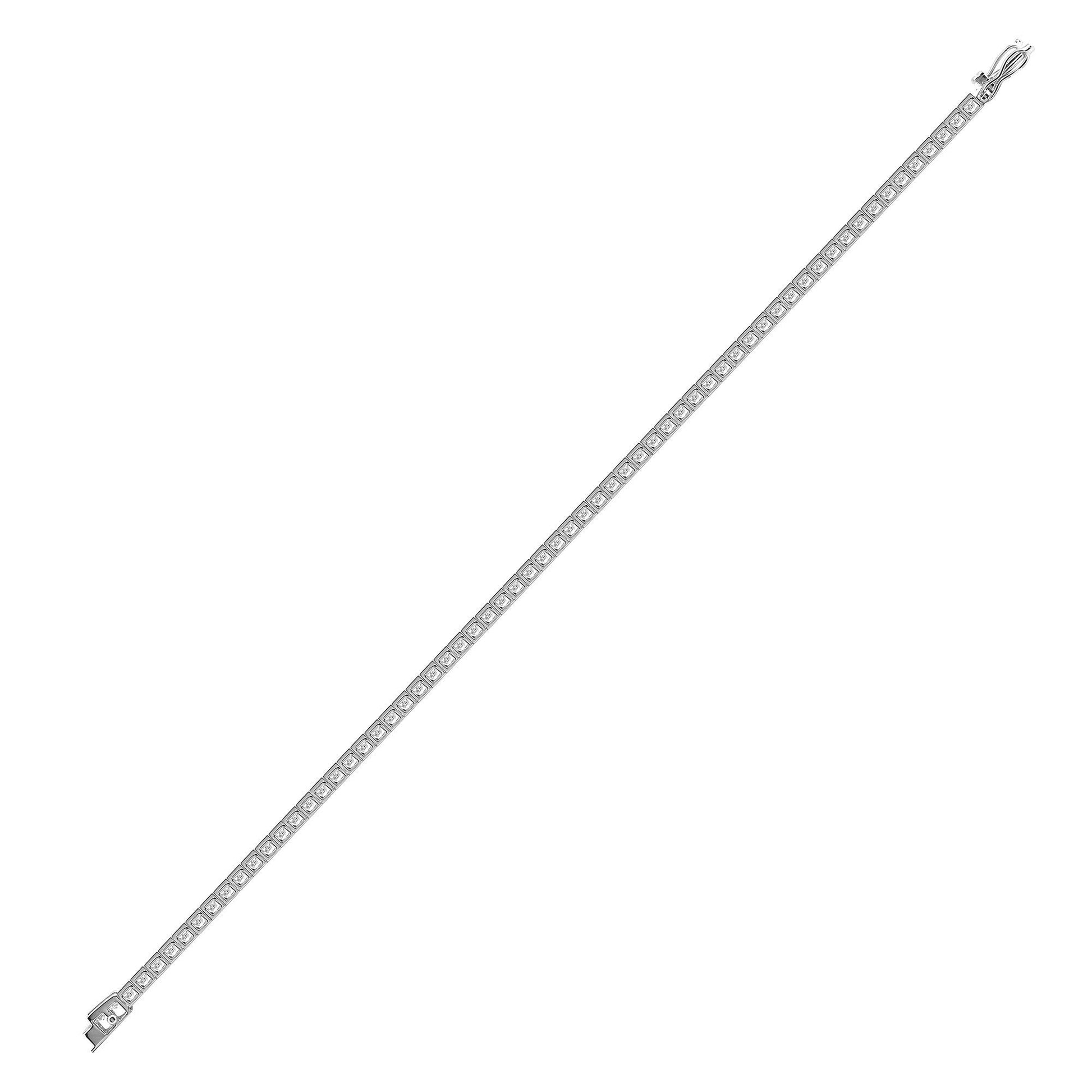 18ct White Gold  4ct Diamond Line Tennis Bracelet 2.5mm - 18B084-400