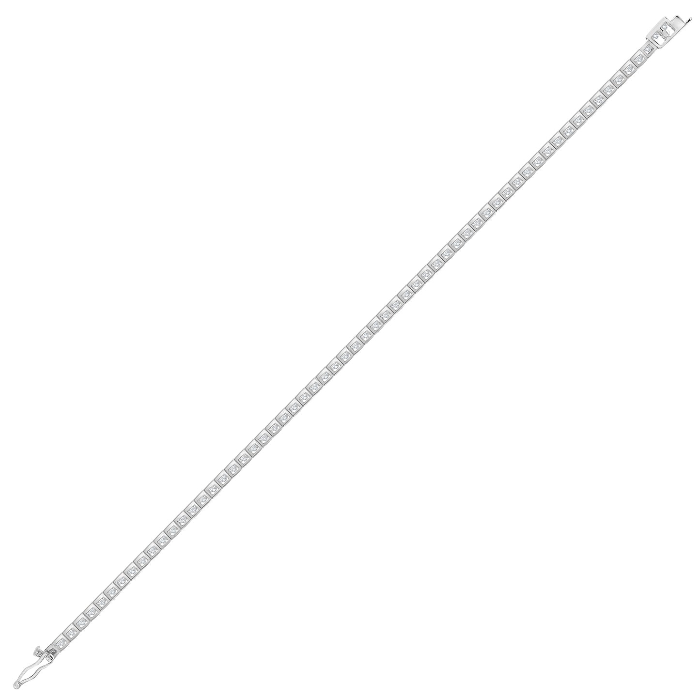 18ct White Gold  8ct Diamond Line Tennis Bracelet 2.6mm - 18B084-800