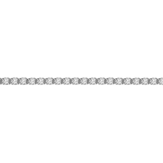 18ct White Gold  3ct Diamond Eternity Line Tennis Bracelet - 18B090-300