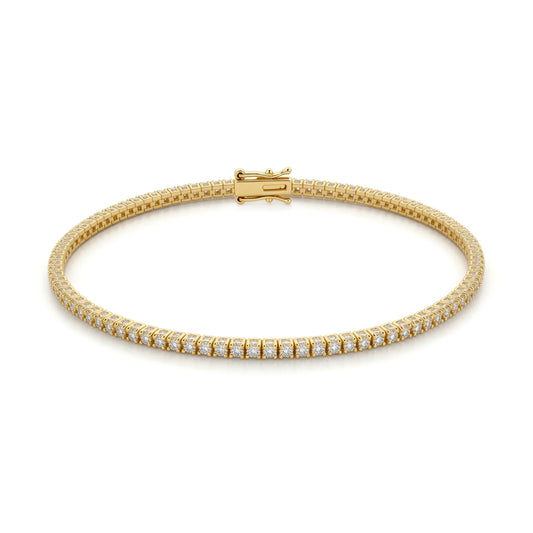 18ct Yellow Gold  1.00ct Natural Diamond Line Tennis Bracelet - 18B095-100