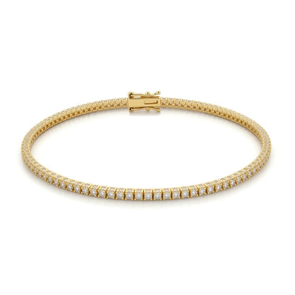 18ct Yellow Gold  1.00ct Natural Diamond Line Tennis Bracelet - 18B095-100