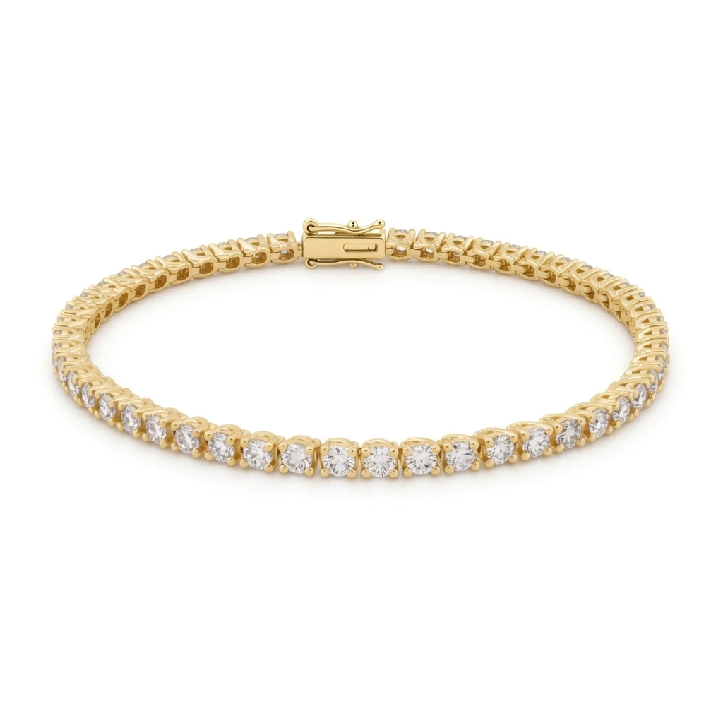 18ct Gold  4ct Certified Natural Diamond Tennis Bracelet - 18B095-400