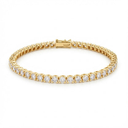18ct Yellow Gold  5.00ct Natural Diamond Line Tennis Bracelet - 18B095-500