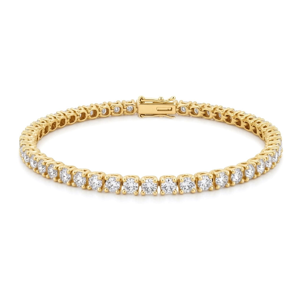 18ct Gold  6ct Certified Natural Diamond Tennis Bracelet - 18B095-600