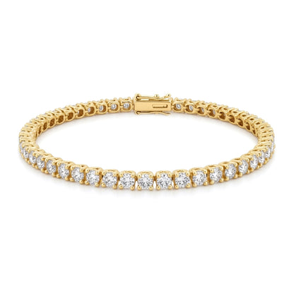 18ct Gold  6ct Certified Natural Diamond Tennis Bracelet - 18B095-600