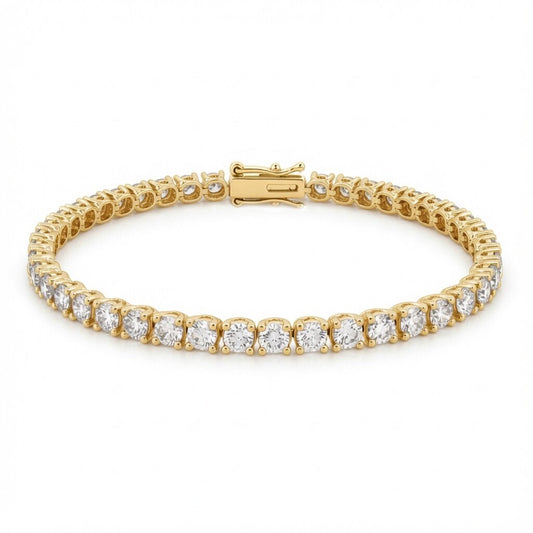 18ct Yellow Gold  8.00ct Natural Diamond Line Tennis Bracelet - 18B095-800