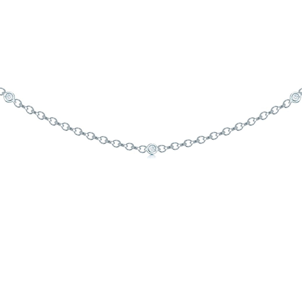 18ct White Gold  Diamond By The Inch Eternity Necklace - 18C001