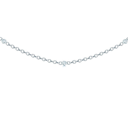 18ct White Gold  Diamond By The Inch Eternity Necklace - 18C001