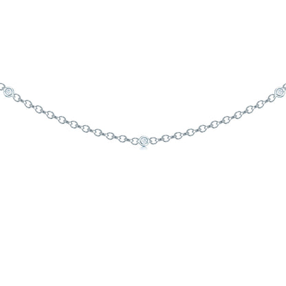 18ct White Gold  Diamond By The Inch Eternity Necklace - 18C001