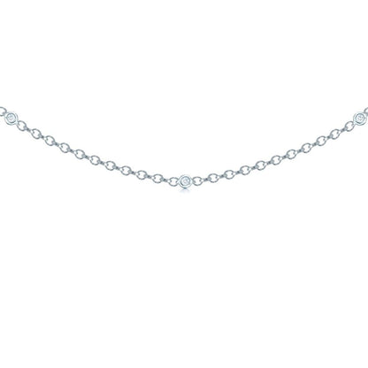 18ct White Gold  Diamond By The Inch Eternity Necklace - 18C001