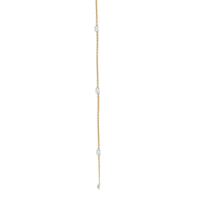 18ct 2 Colour Gold  Diamond By The Inch Eternity Necklace - 18C002