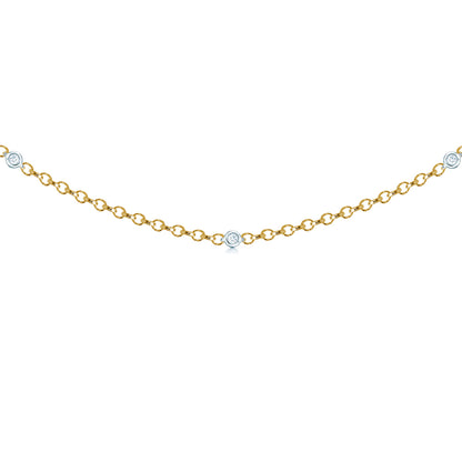 18ct 2 Colour Gold  Diamond By The Inch Eternity Bracelet - 18C002