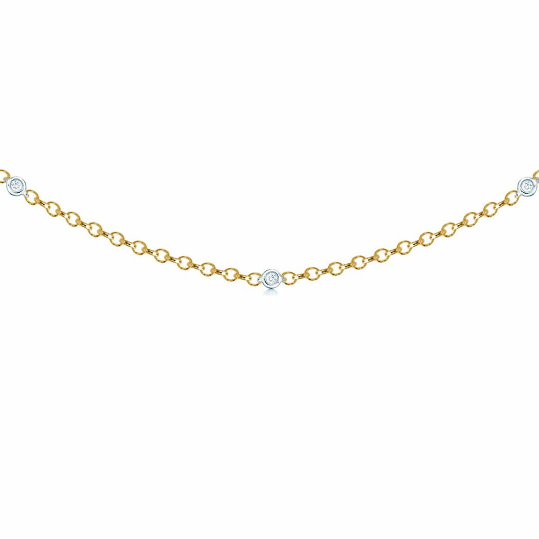18ct 2 Colour Gold  Diamond By The Inch Eternity Bracelet - 18C002
