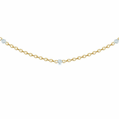 18ct 2 Colour Gold  Diamond By The Inch Eternity Bracelet - 18C002