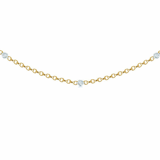 18ct 2 Colour Gold  Diamond By The Inch Eternity Bracelet - 18C002