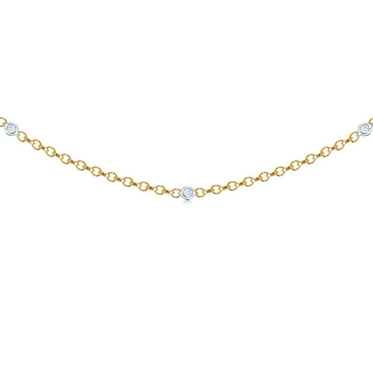 18ct 2 Colour Gold  Diamond By The Inch Eternity Bracelet - 18C002