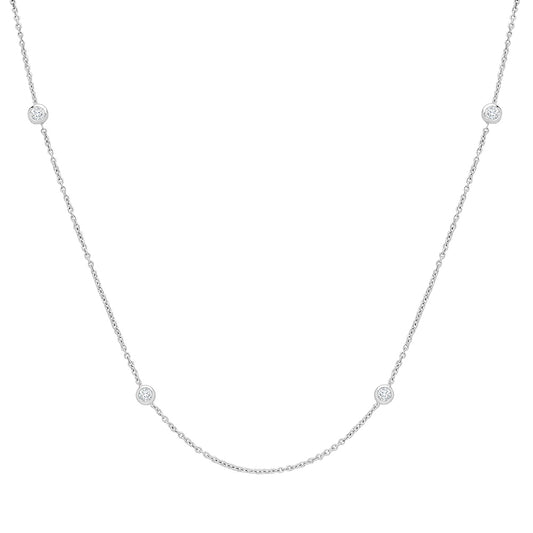 18ct White Gold  Diamond By The Inch Eternity Necklace - 18C006