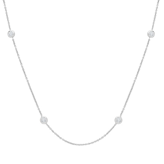 18ct White Gold  Diamond By The Inch Eternity Necklace - 18C007
