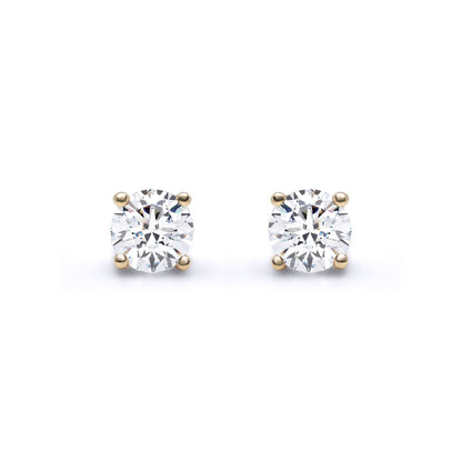 18ct Gold  D/VS Lab Created Diamond Solitaire Stud Earrings 0.50ct - LAB18E001-050