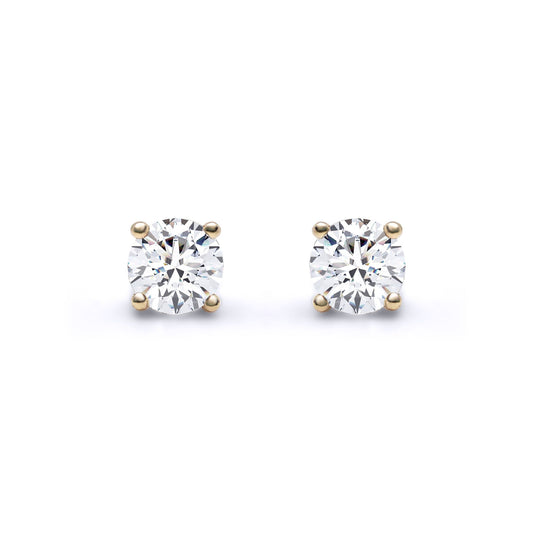 18ct Gold  D/VS Lab Created Diamond Solitaire Stud Earrings 0.50ct - LAB18E001-050