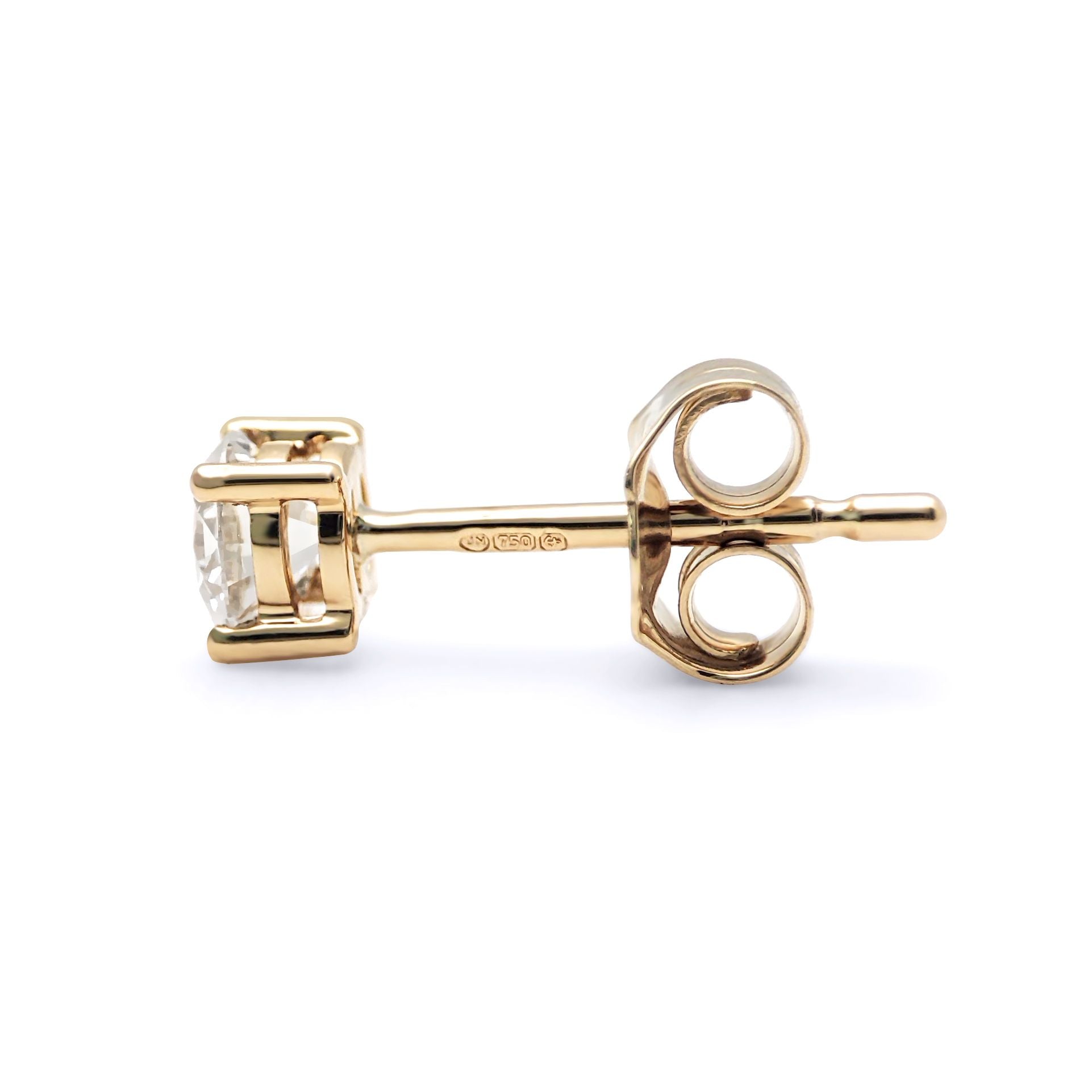 9ct Gold  D/VS Lab Created Diamond Solitaire Stud Earrings 0.50ct - LAB9E092-050