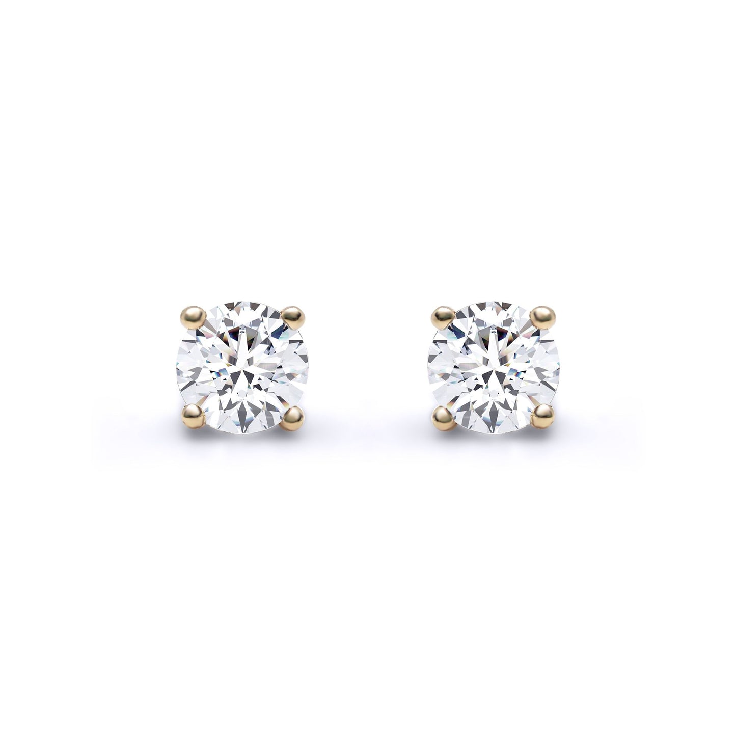 9ct Gold  D/VS Lab Created Diamond Solitaire Stud Earrings 0.50ct - LAB9E092-050