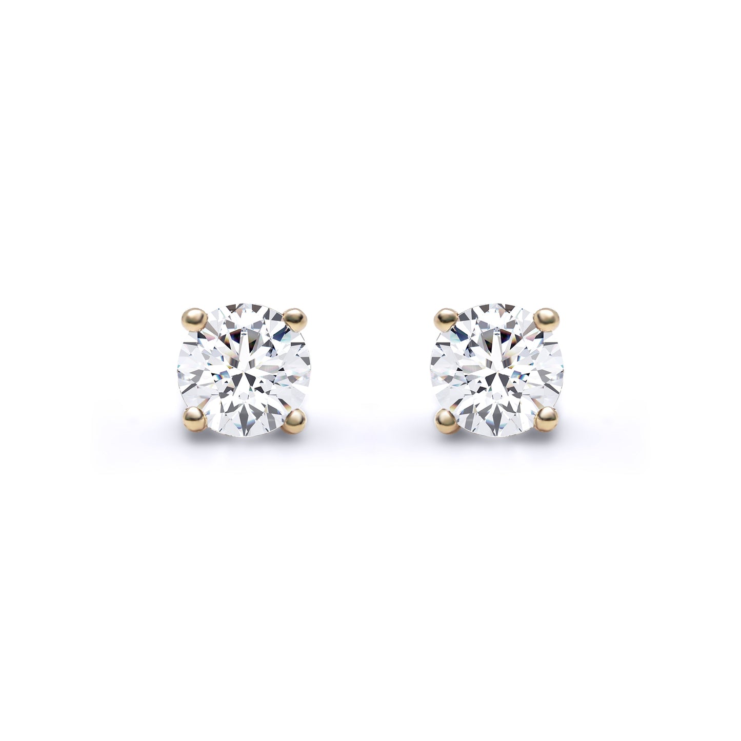 18ct Gold  0.5ct D/VS Lab Grown Diamond Solitaire Stud Earrings - LAB18E001-050