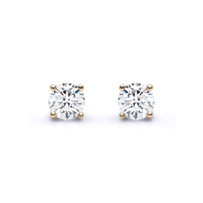 18ct Gold  0.5ct D/VS Lab Grown Diamond Solitaire Stud Earrings - LAB18E001-050