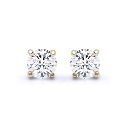 18ct Gold  1ct Diamond Solitaire Stud Earrings - 18E001-100