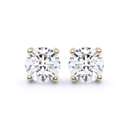 9ct Gold  D/VS Lab Created Diamond Solitaire Stud Earrings 4.00ct - LAB9E092-400