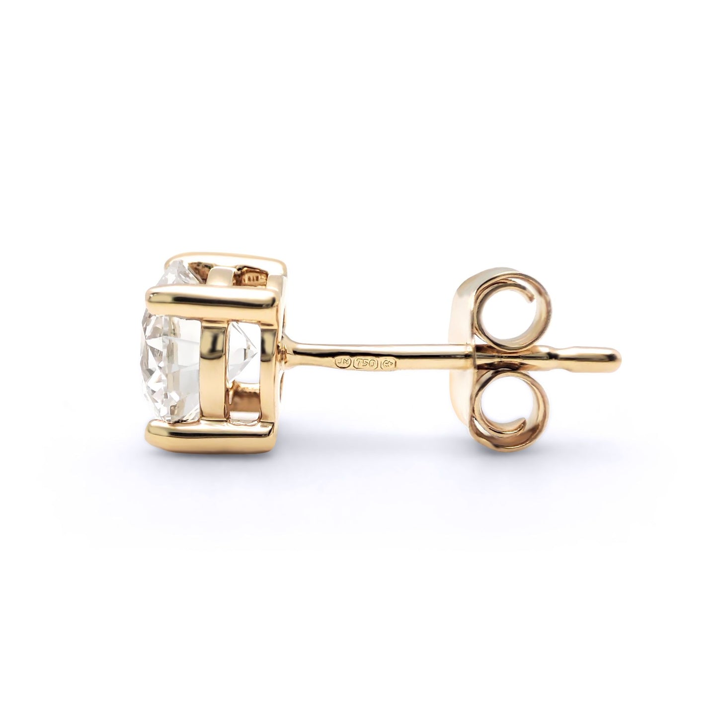 18ct Gold  D/VS Lab Created Diamond Solitaire Stud Earrings 1.40ct - LAB18E001-140
