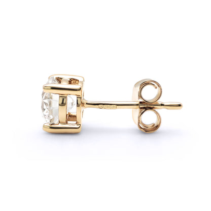 18ct Gold  D/VS Lab Created Diamond Solitaire Stud Earrings 1.40ct - LAB18E001-140