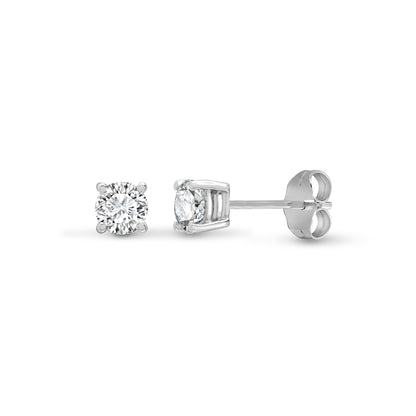 18ct White Gold  0.35ct Diamond Solitaire Stud Earrings - 18E005-035